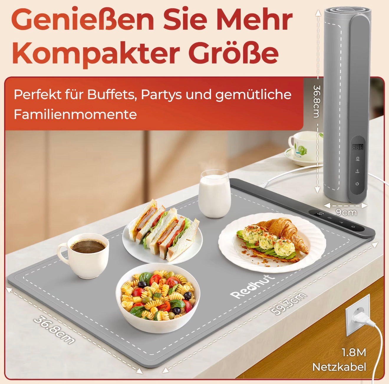 Redhut Faltbare Speisenwärmer-Matte
