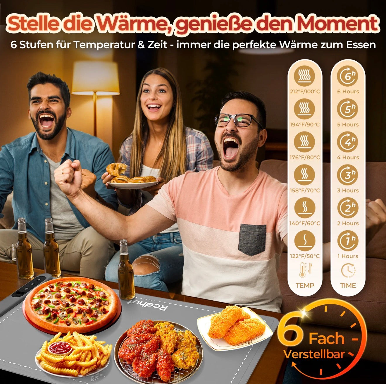 Redhut Faltbare Speisenwärmer-Matte